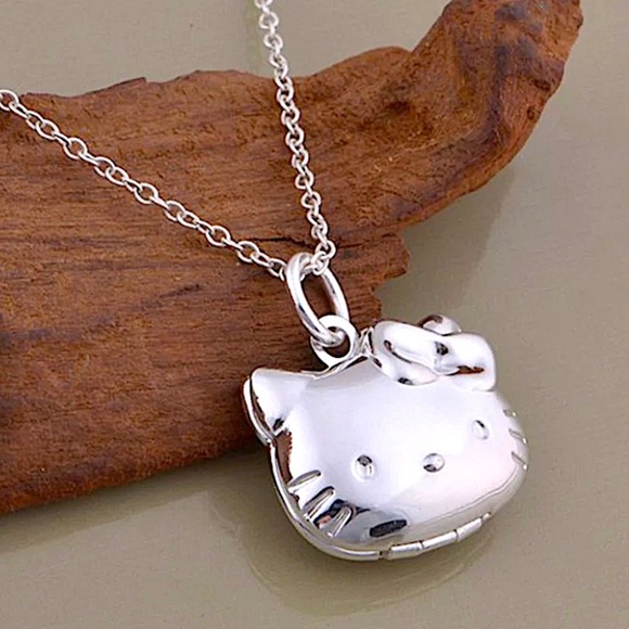 Hello Kitty Locket Sterling Silver Necklace - Picture 4 of 10
